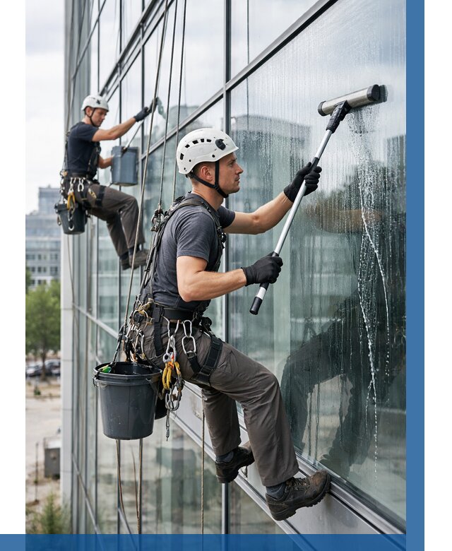 Мойка витражей альпинистами в Чистополе от 717 р. под ключ|ВЫСОТНИК-Чст