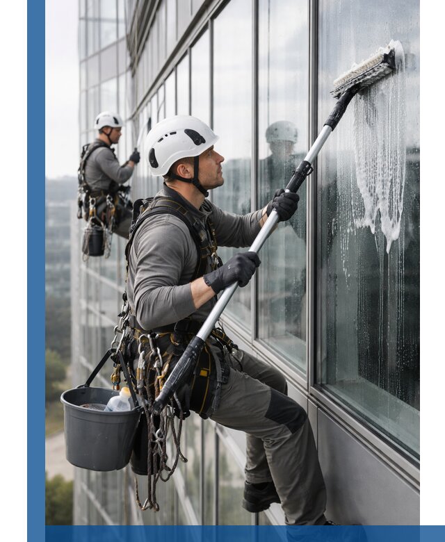 Высотная мойка сплошного остекления с выездом в Чистополе