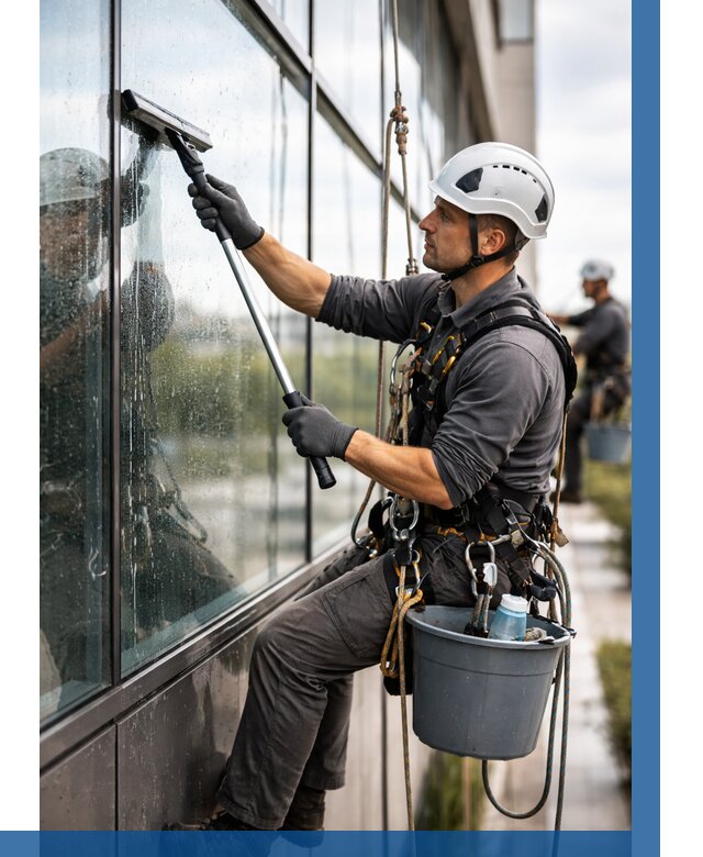 Мойка стеклянных фасадов в Чистополе от 205 р. | ВЫСОТНИК-Чст