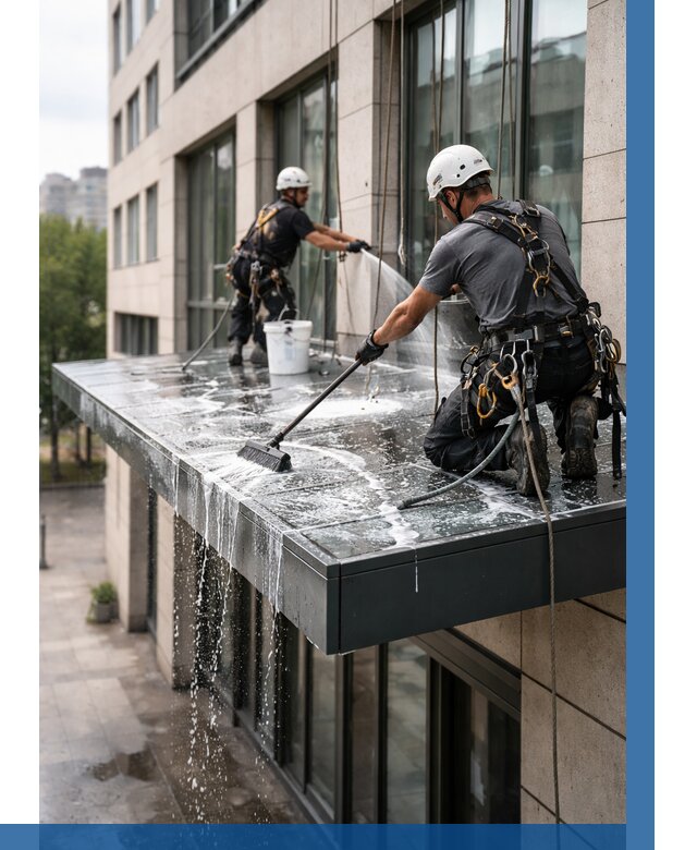 Мойка козырьков и навесов в Чистополе от 3584 р. | ВЫСОТНИК-Чст