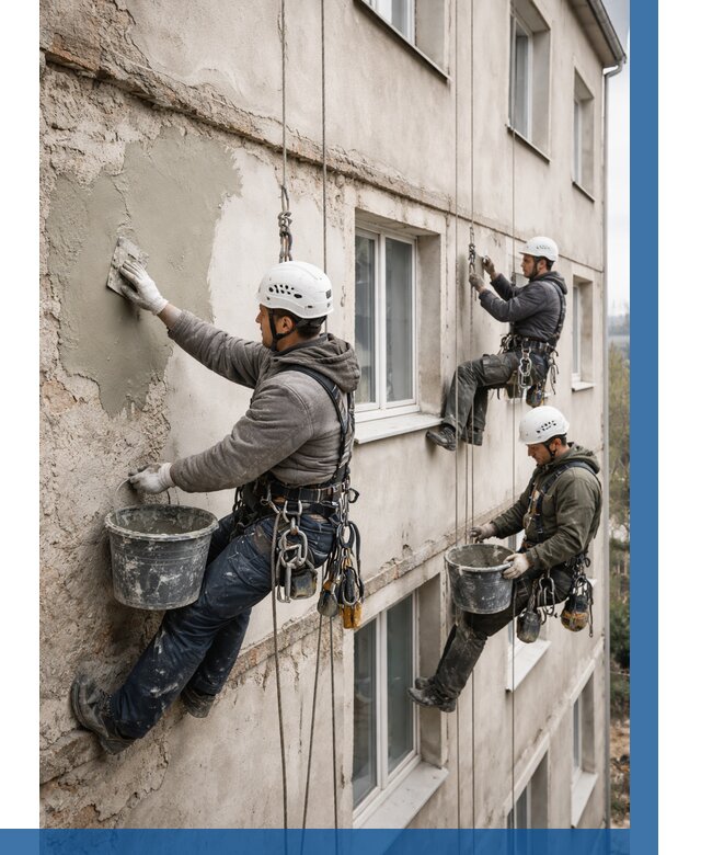 Ремонт штукатурного фасада в Чистополе от 768 р. под ключ | ВЫСОТНИК-Чст