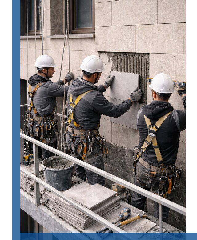 Ремонт облицовки фасада плиткой в Чистополе с гарантией