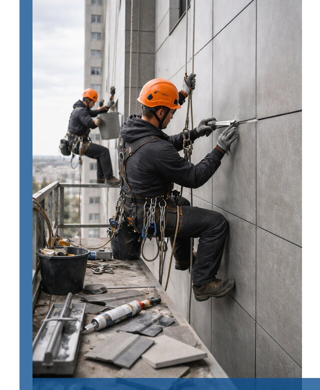 Профессиональный ремонт фасада из керамогранита в Чистополе