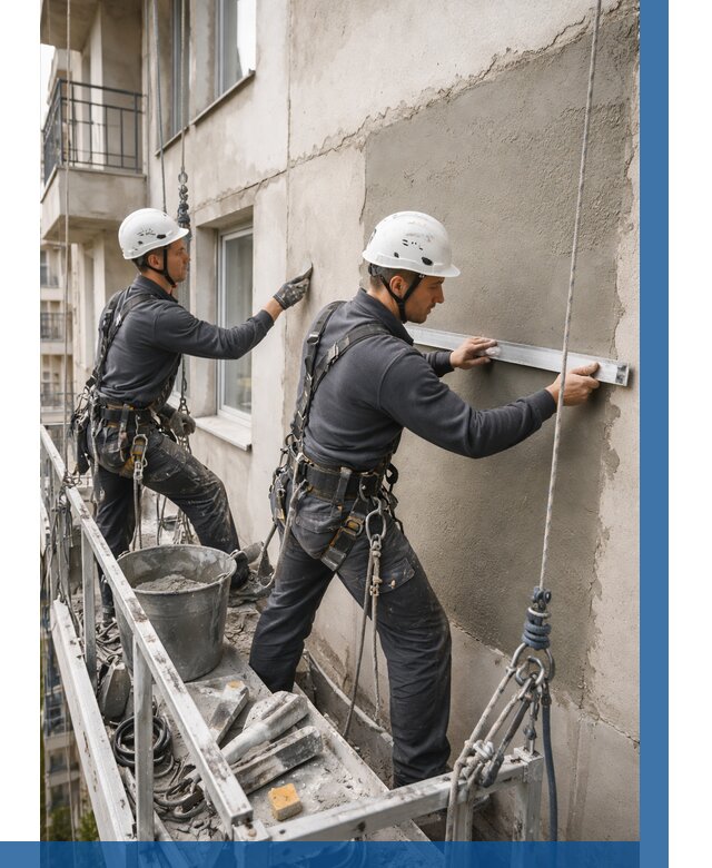 Штукатурка фасада на высоте в Чистополе от 922 р. | ВЫСОТНИК-Чст