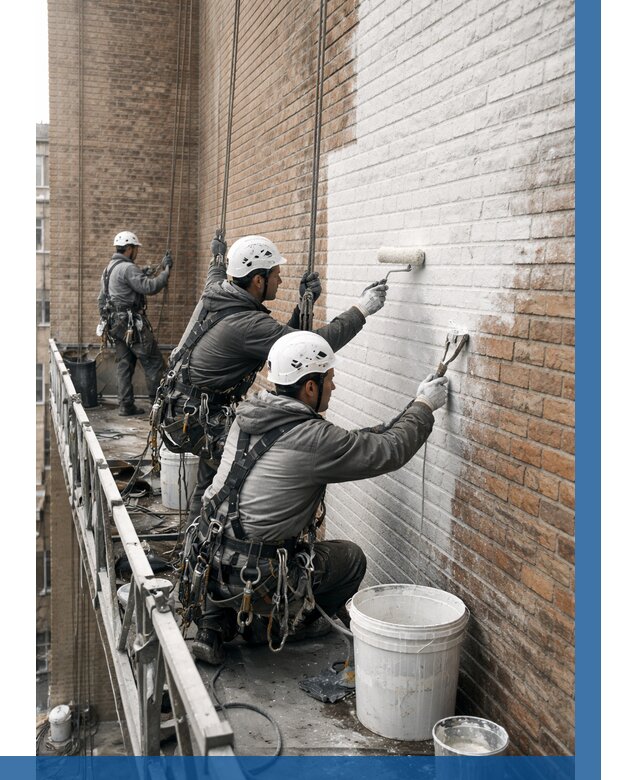 Покраска кирпичного фасада в Чистополе от 358 р. | ВЫСОТНИК-Чст