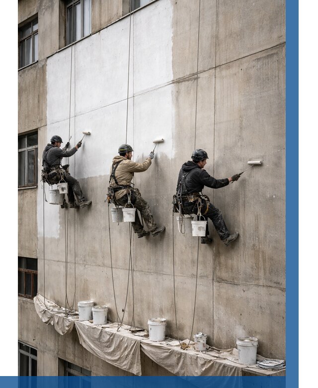 Покраска бетонного фасада в Чистополе от 358 р за м2 | ВЫСОТНИК-Чст