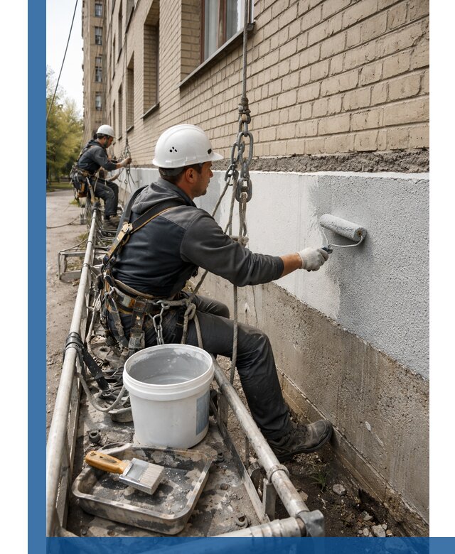 Окраска цоколя здания в Чистополе профессионально и надежно
