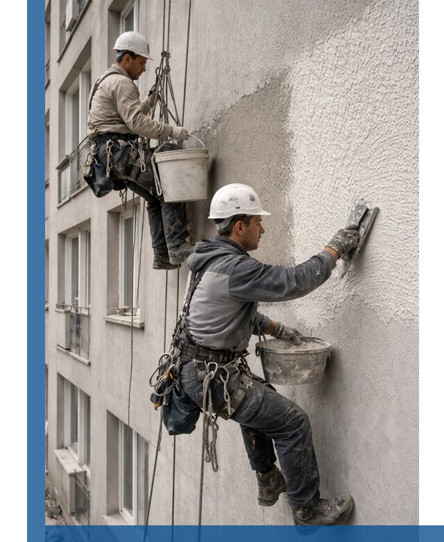 Нанесение декоративной штукатурки короед на фасад в Чистополе