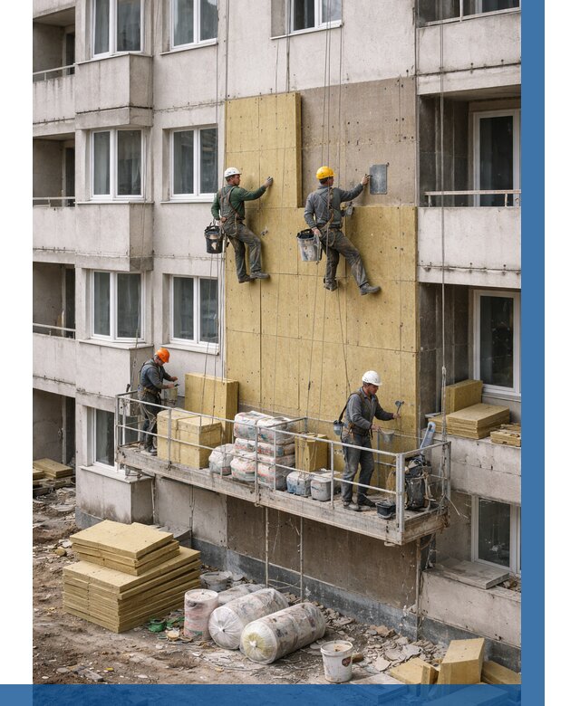 Утепление фасада минватой в Чистополе от 1536 р. | ВЫСОТНИК-Чст