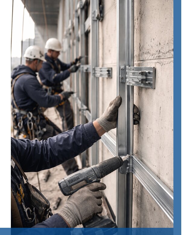 Монтаж подсистемы вентфасада в Чистополе от 870 р. | ВЫСОТНИК-Чст