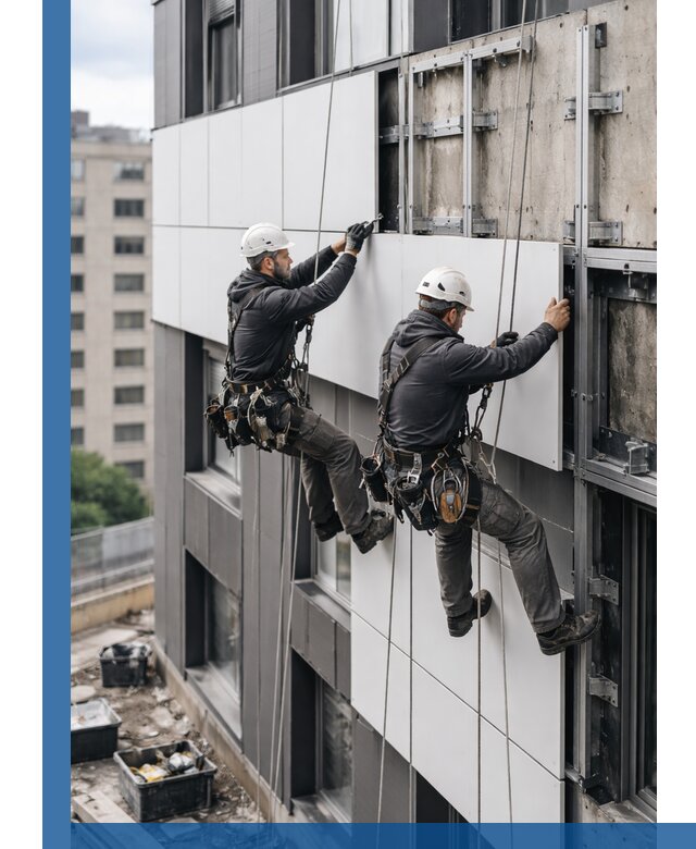 Монтаж композитных панелей фасада в Чистополе под ключ