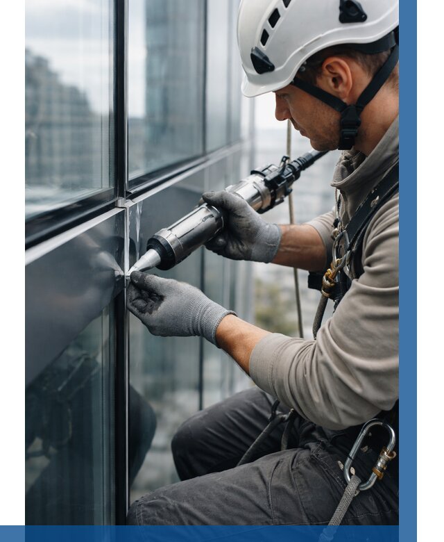 Герметизация стыков витража в Чистополе от 1229 р. | ВЫСОТНИК-Чст