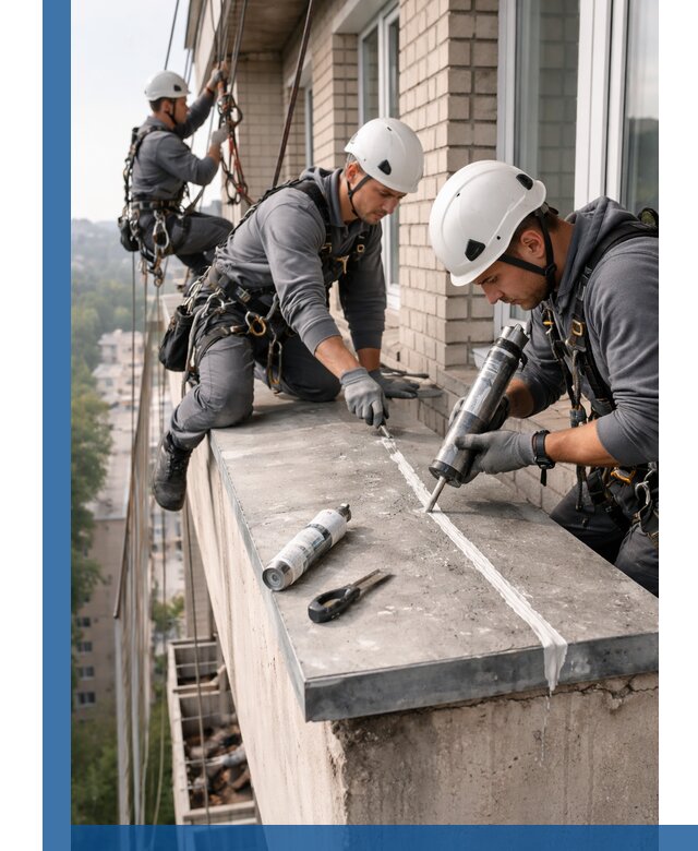 Герметизация балконного козырька в Чистополе профессионально