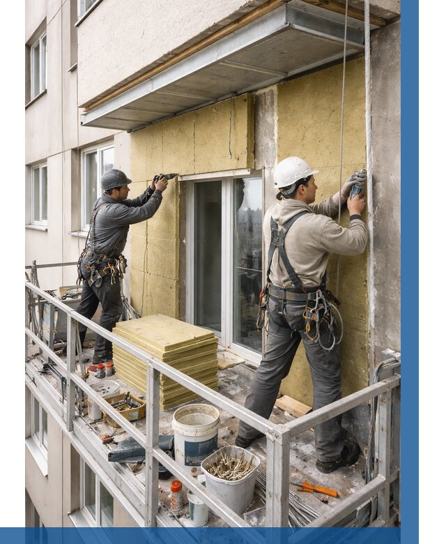 Утепление балкона снаружи в Чистополе от 1638 р. под ключ ВЫСОТНИК-Чст