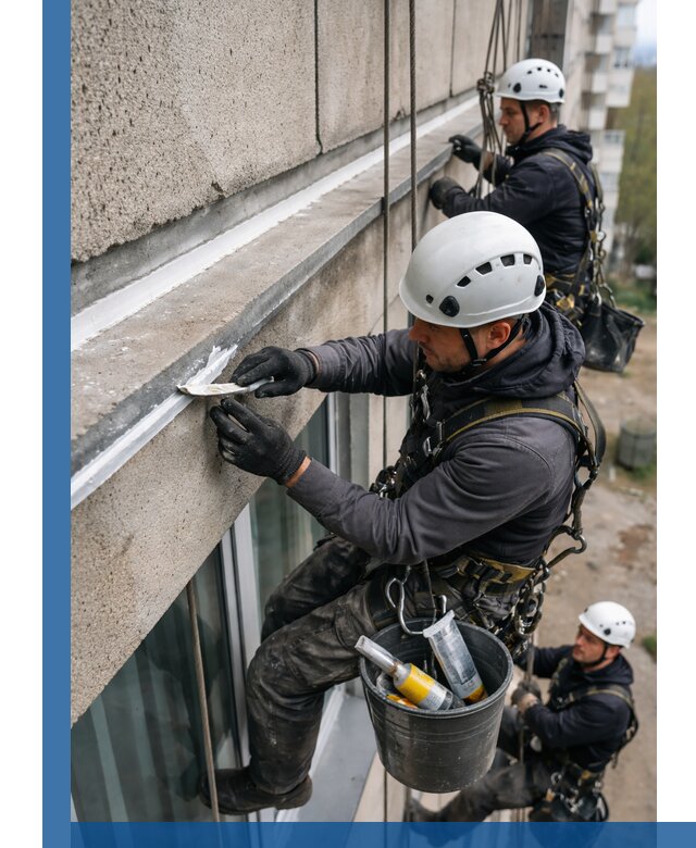 Герметизация примыкания балкона в Чистополе под ключ с гарантией