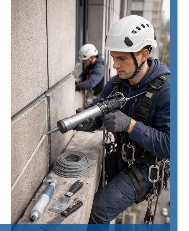 Герметизация деформационных швов фасада в Чистополе от 717 | ВЫСОТНИК-Чст