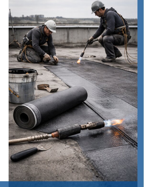 Ремонт рулонной кровли в Чистополе от 666 р. | ВЫСОТНИК-Чст