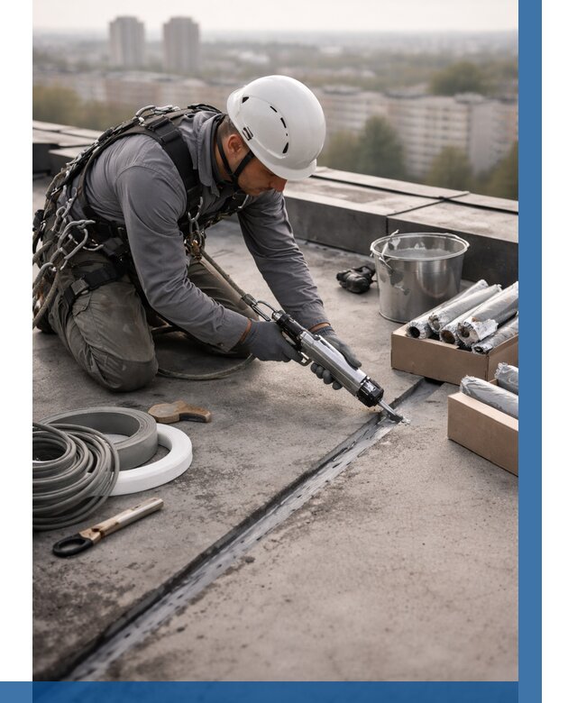 Герметизация швов кровли в Чистополе от 461 р./м2 | ВЫСОТНИК-Чст