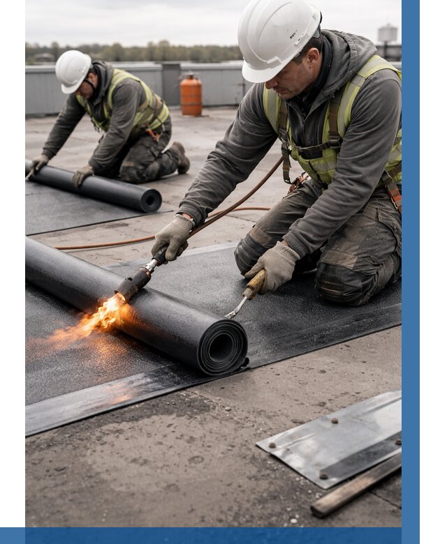 Монтаж наплавляемой кровли в Чистополе от 870 р. — ВЫСОТНИК-Чст