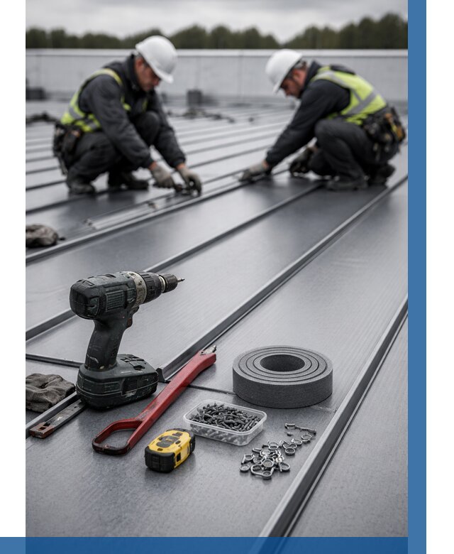 Монтаж фальцевой кровли в Чистополе от 1843 р. | ВЫСОТНИК-Чст