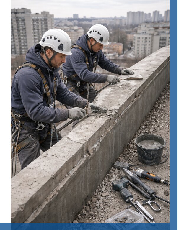 Ремонт парапета на кровле в Чистополе от 1536 р. | ВЫСОТНИК-Чст