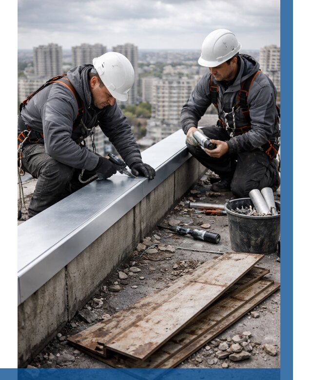 Замена парапетных крышек под ключ в Чистополе от 1229 р. | ВЫСОТНИК-Чст