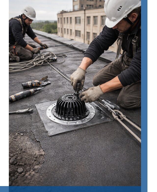 Установка водосточных воронок в Чистополе цена от 3584 р. | ВЫСОТНИК-Чст