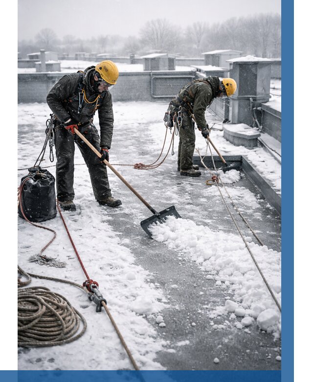 Очистка крыши от снега в Чистополе от 7679 р. | ВЫСОТНИК-Чст