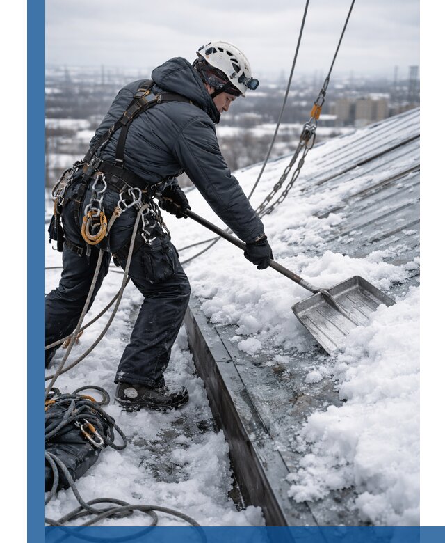 Профессиональная очистка кровли от снега и наледи в Чистополе