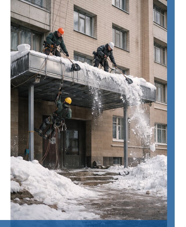 Очистка козырьков от снега в Чистополе от 3584 р. | ВЫСОТНИК-Чст