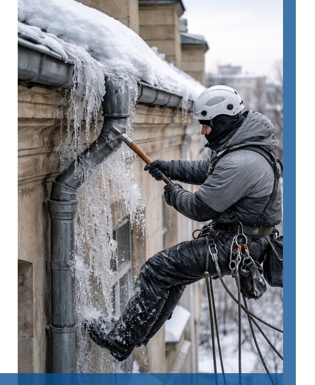 Очистка водостоков от льда в Чистополе от 3584 р. | ВЫСОТНИК-Чст