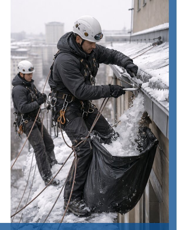 Аварийная очистка крыши в Чистополе под ключ от 307 р. | ВЫСОТНИК-Чст