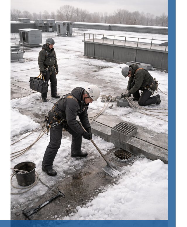 Абонентское обслуживание кровли зимой в Чистополе от 8191 р. | ВЫСОТНИК-Чст