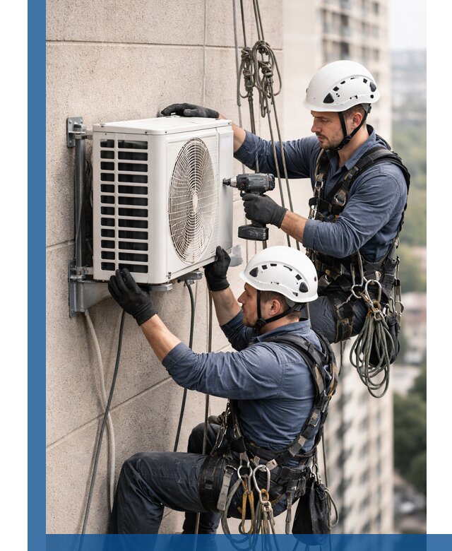 Монтаж внешнего блока кондиционера в Чистополе установка и крепление