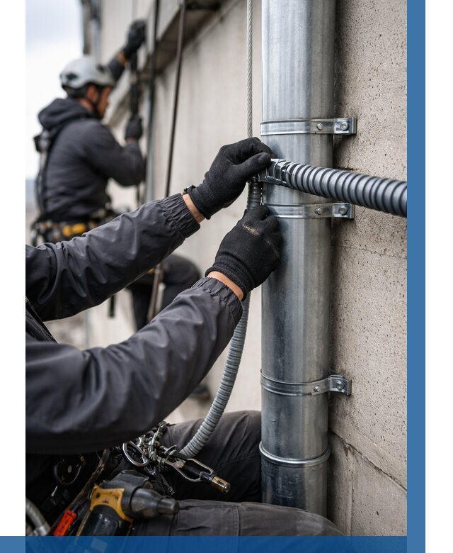 Монтаж гофры для кабеля в Чистополе от 307 р. | ВЫСОТНИК-Чст