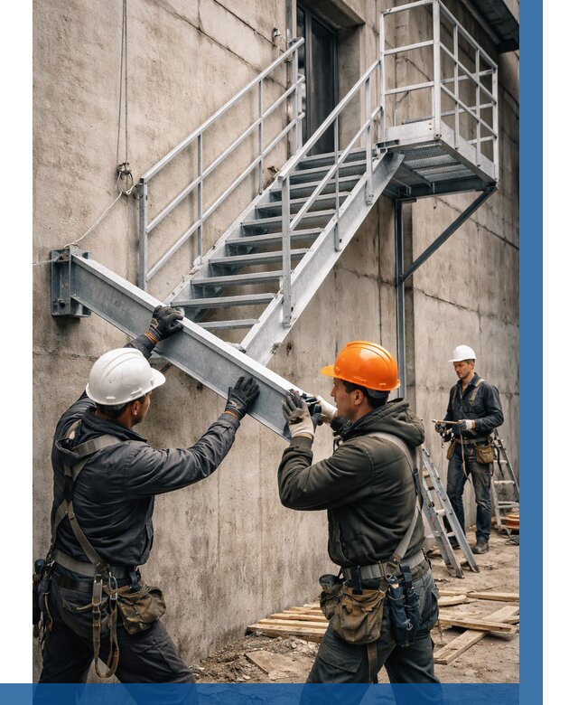 Монтаж металлических лестниц в Чистополе от 15359 р. | ВЫСОТНИК-Чст