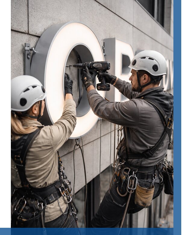 Монтаж световых букв в Чистополе от 3072 р. под ключ ВЫСОТНИК-Чст