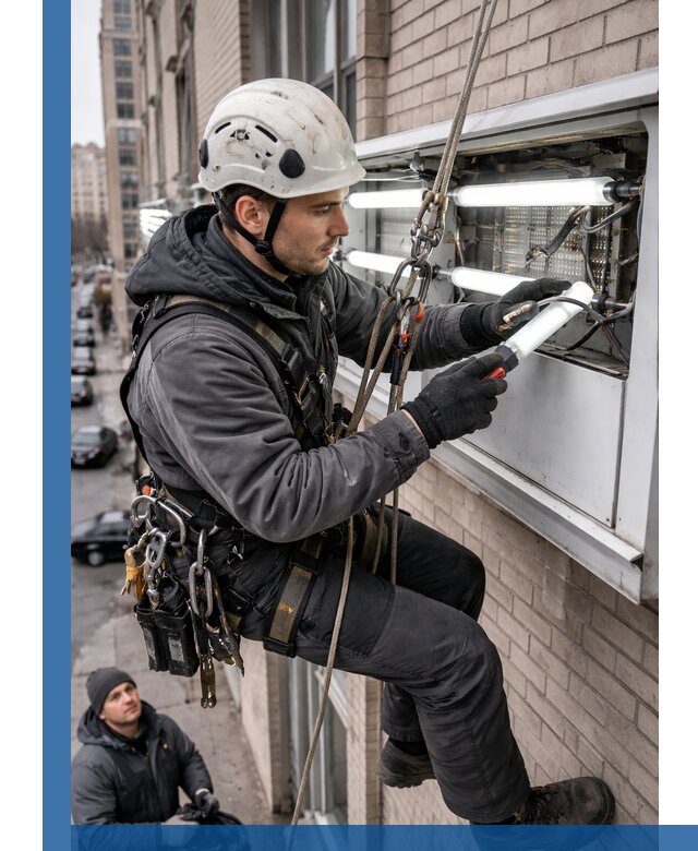 Профессиональная замена ламп в наружной вывеске в Чистополе