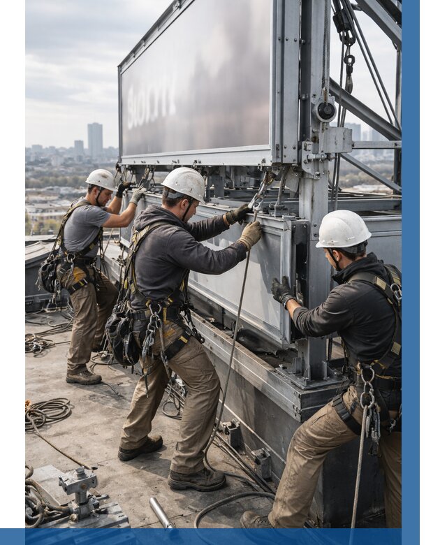 Монтаж крышной рекламной конструкции в Чистополе от 61434 р.|ВЫСОТНИК-Чст