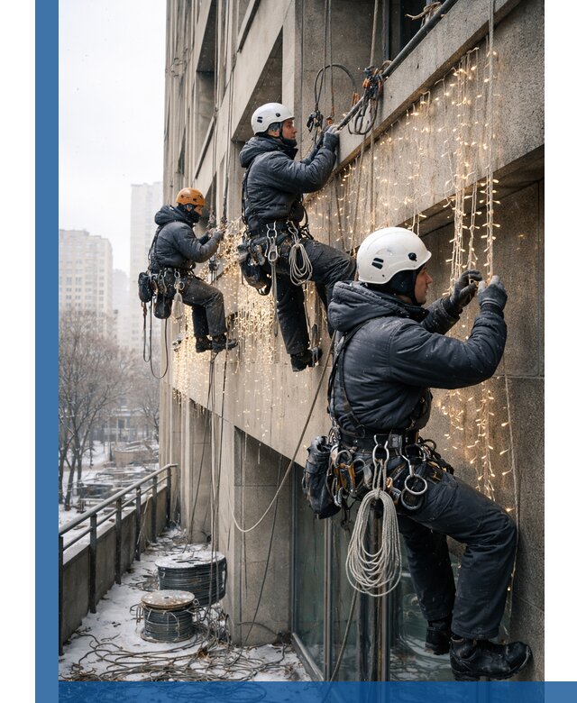 Монтаж новогодней иллюминации и украшение фасадов в Чистополе