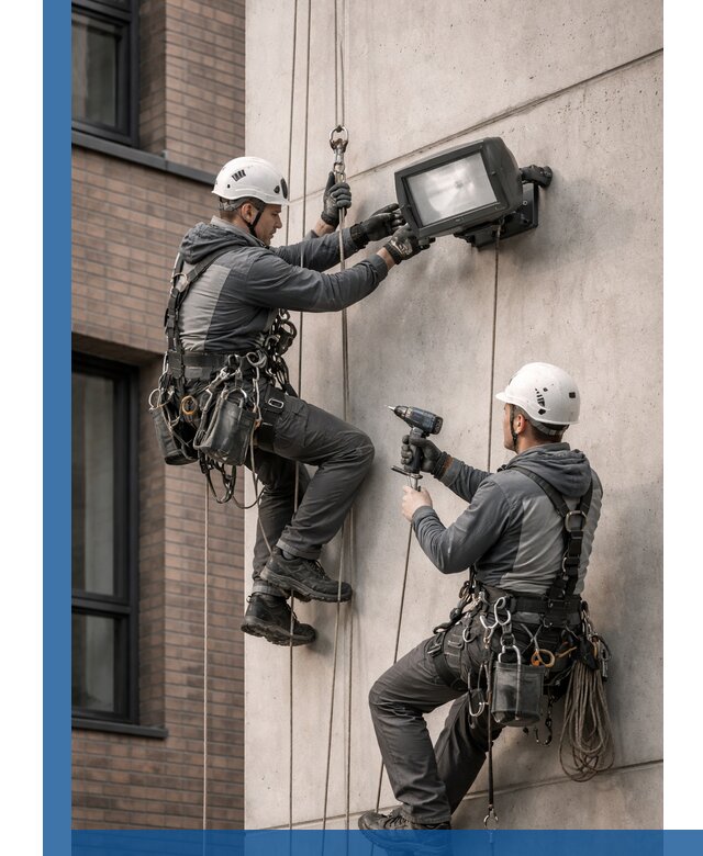 Профессиональный монтаж фасадных прожекторов в Чистополе под ключ