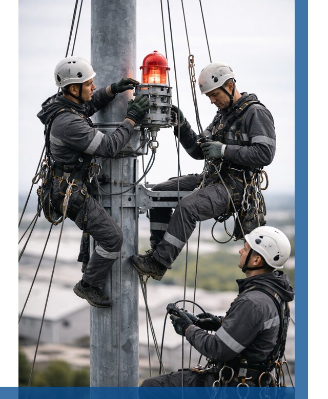 Монтаж заградительных огней в Чистополе от 8703 р. | ВЫСОТНИК-Чст