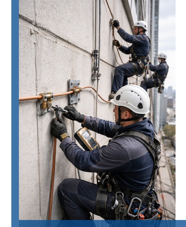 Монтаж системы заземления здания и молниезащиты в Чистополе