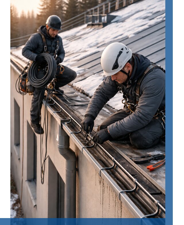 Монтаж греющего кабеля на кровле в Чистополе от 461 р. | ВЫСОТНИК-Чст
