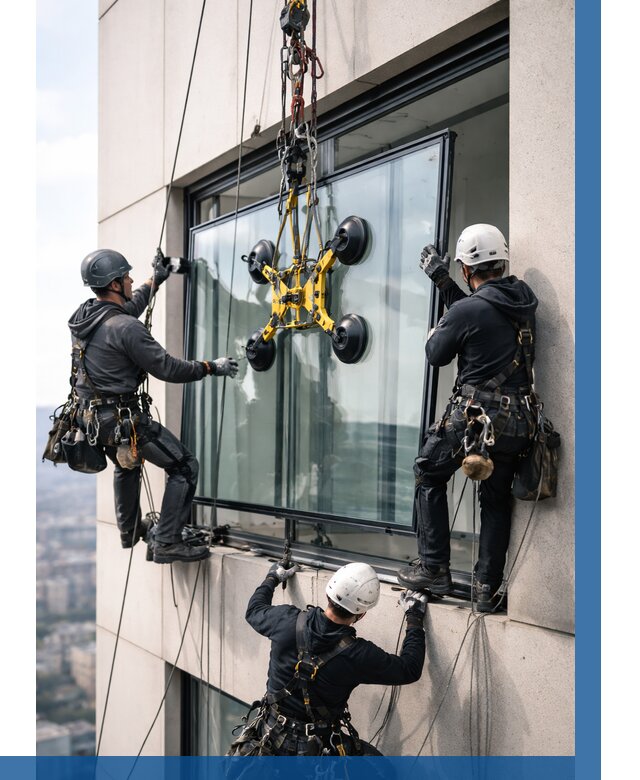 Монтаж стеклопакетов на высоте в Чистополе от 3276 р. | ВЫСОТНИК-Чст