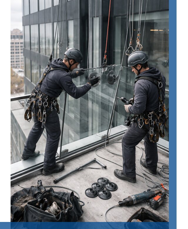 Монтаж стеклянных ограждений в Чистополе от 2560 р. | ВЫСОТНИК-Чст