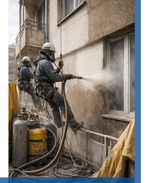 Пескоструйная очистка фасада в Чистополе от 666 р. | ВЫСОТНИК-Чст