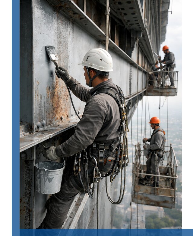 Покраска металлоконструкций на высоте в Чистополе профессионально