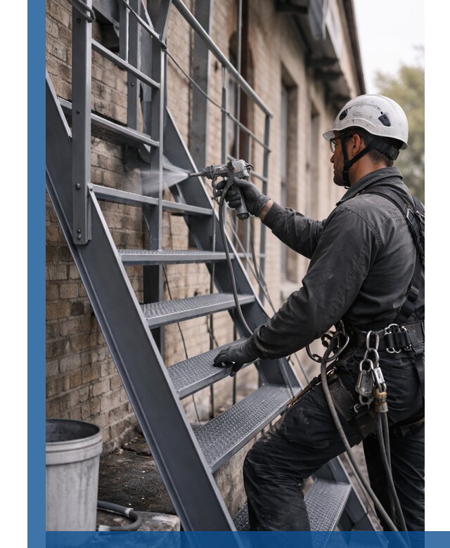 Покраска и антикоррозионная защита пожарных лестниц в Чистополе