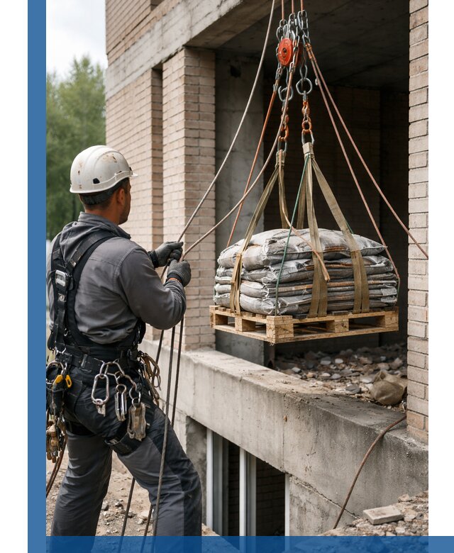 Подъем материалов на этаж веревками в Чистополе оперативно